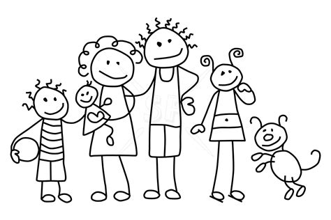 Family Black And White Clipart High Res Illustrations .